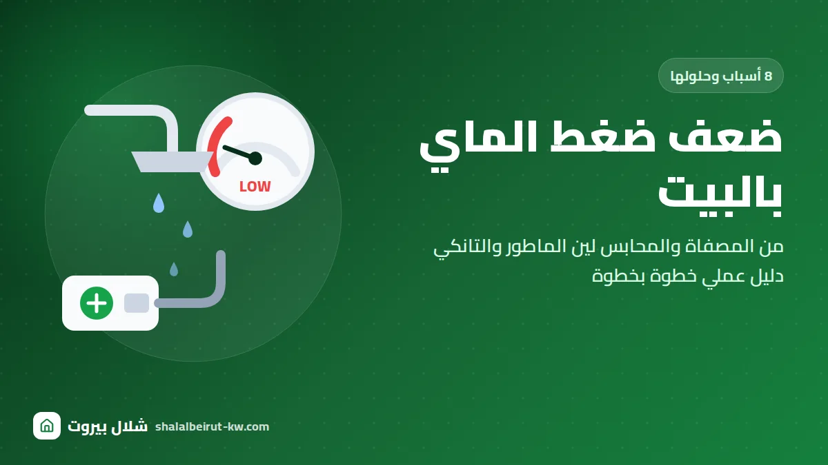 ضعف ضغط الماي بالبيت: 8 أسباب وحلولها ودور الماطور والتانكي